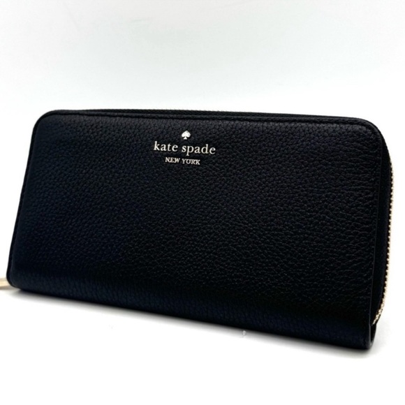 Kate Spade Leila Large Continental Wallet Black/Gold - Picture 2 of 8